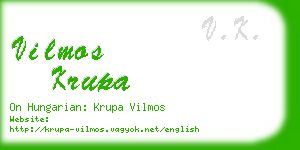 vilmos krupa business card